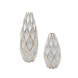 Maxbell White Ceramic Vases Centerpieces Flower Vases for Office Dining Room Wedding L