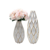 Maxbell White Ceramic Vases Centerpieces Flower Vases for Office Dining Room Wedding L