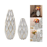 Maxbell White Ceramic Vases Centerpieces Flower Vases for Office Dining Room Wedding L