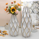 Maxbell White Ceramic Vases Centerpieces Flower Vases for Office Dining Room Wedding L