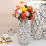 Maxbell White Ceramic Vases Centerpieces Flower Vases for Office Dining Room Wedding L