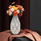 Maxbell White Ceramic Vases Centerpieces Flower Vases for Office Dining Room Wedding L