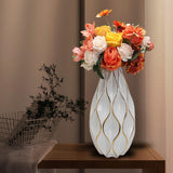 Maxbell White Ceramic Vases Centerpieces Flower Vases for Office Dining Room Wedding L