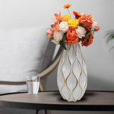 Maxbell White Ceramic Vases Centerpieces Flower Vases for Office Dining Room Wedding L