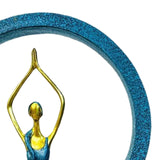 Maxbell Girl Figurines Lady Sculpture Resin Table Ornament Lightweight Circle Design Yoga