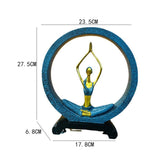 Maxbell Girl Figurines Lady Sculpture Resin Table Ornament Lightweight Circle Design Yoga