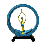 Maxbell Girl Figurines Lady Sculpture Resin Table Ornament Lightweight Circle Design Yoga