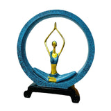 Maxbell Girl Figurines Lady Sculpture Resin Table Ornament Lightweight Circle Design Yoga