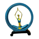 Maxbell Girl Figurines Lady Sculpture Resin Table Ornament Lightweight Circle Design Yoga
