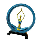 Maxbell Girl Figurines Lady Sculpture Resin Table Ornament Lightweight Circle Design Yoga