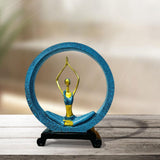 Maxbell Girl Figurines Lady Sculpture Resin Table Ornament Lightweight Circle Design Yoga