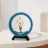 Maxbell Girl Figurines Lady Sculpture Resin Table Ornament Lightweight Circle Design Yoga