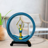 Maxbell Girl Figurines Lady Sculpture Resin Table Ornament Lightweight Circle Design Yoga