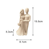 Maxbell Couple Statue Resin Couple Figurine Couple Sculpture Art for Valentine's Day Beige Flower