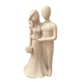 Maxbell Couple Statue Resin Couple Figurine Couple Sculpture Art for Valentine's Day Beige Flower
