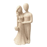 Maxbell Couple Statue Resin Couple Figurine Couple Sculpture Art for Valentine's Day Beige Flower