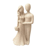 Maxbell Couple Statue Resin Couple Figurine Couple Sculpture Art for Valentine's Day Beige Flower