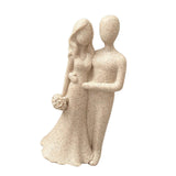Maxbell Couple Statue Resin Couple Figurine Couple Sculpture Art for Valentine's Day Beige Flower