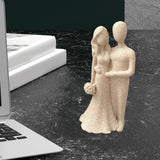 Maxbell Couple Statue Resin Couple Figurine Couple Sculpture Art for Valentine's Day Beige Flower