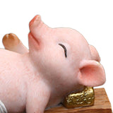 Maxbell Resin Pig Figurine Pig Sculpture Pig Statue Creative Pig Crafts Home Outside Sleep 11cmx5cmx8cm