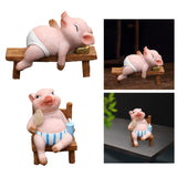 Maxbell Resin Pig Figurine Pig Sculpture Pig Statue Creative Pig Crafts Home Outside Sleep 11cmx5cmx8cm