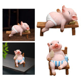 Maxbell Resin Pig Figurine Pig Sculpture Pig Statue Creative Pig Crafts Home Outside Sleep 11cmx5cmx8cm