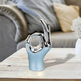 Maxbell Hand Gesture Statue Creative Hand Sculpture for Home Table Centerpiece Decor OK Argent