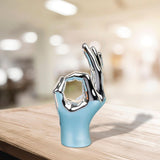 Maxbell Hand Gesture Statue Creative Hand Sculpture for Home Table Centerpiece Decor OK Argent