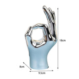 Maxbell Hand Gesture Statue Creative Hand Sculpture for Home Table Centerpiece Decor OK Argent
