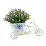 Maxbell Flower Basket Container Tricycle Home Decor for Balcony Garden Desk Purple