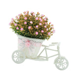 Maxbell Flower Basket Container Tricycle Home Decor for Balcony Garden Desk Pink