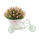 Maxbell Flower Basket Container Tricycle Home Decor for Balcony Garden Desk Pink