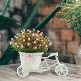 Maxbell Flower Basket Container Tricycle Home Decor for Balcony Garden Desk Pink