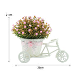 Maxbell Flower Basket Container Tricycle Home Decor for Balcony Garden Desk Pink