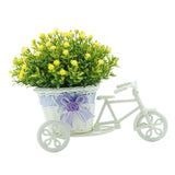 Maxbell Flower Basket Container Tricycle Home Decor for Balcony Garden Desk Yellow