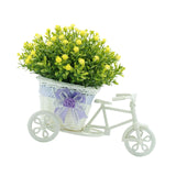 Maxbell Flower Basket Container Tricycle Home Decor for Balcony Garden Desk Yellow