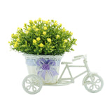 Maxbell Flower Basket Container Tricycle Home Decor for Balcony Garden Desk Yellow