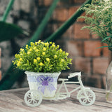 Maxbell Flower Basket Container Tricycle Home Decor for Balcony Garden Desk Yellow