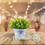 Maxbell Flower Basket Container Tricycle Home Decor for Balcony Garden Desk Yellow