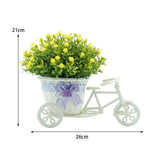 Maxbell Flower Basket Container Tricycle Home Decor for Balcony Garden Desk Yellow