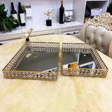 Maxbell Decorative Mirror Trays Creative Storage Trays for Dresser Countertop Vanity L