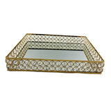Maxbell Decorative Mirror Trays Creative Storage Trays for Dresser Countertop Vanity L