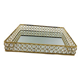 Maxbell Decorative Mirror Trays Creative Storage Trays for Dresser Countertop Vanity L