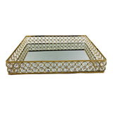 Maxbell Decorative Mirror Trays Creative Storage Trays for Dresser Countertop Vanity L