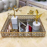 Maxbell Decorative Mirror Trays Creative Storage Trays for Dresser Countertop Vanity L