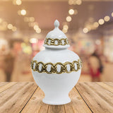 Maxbell Ceramic Ginger Jar with Lid Home Decor Porcelain Ginger Jar Gift Centerpiece 25cmx36cm