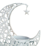 Maxbell Metal Candlestick Eid Mubarak Mantel Party Livingroom Tealight Candle Holder White