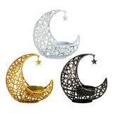 Maxbell Metal Candlestick Eid Mubarak Mantel Party Livingroom Tealight Candle Holder White