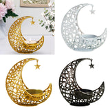 Maxbell Metal Candlestick Eid Mubarak Mantel Party Livingroom Tealight Candle Holder White