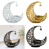 Maxbell Metal Candlestick Eid Mubarak Mantel Party Livingroom Tealight Candle Holder White